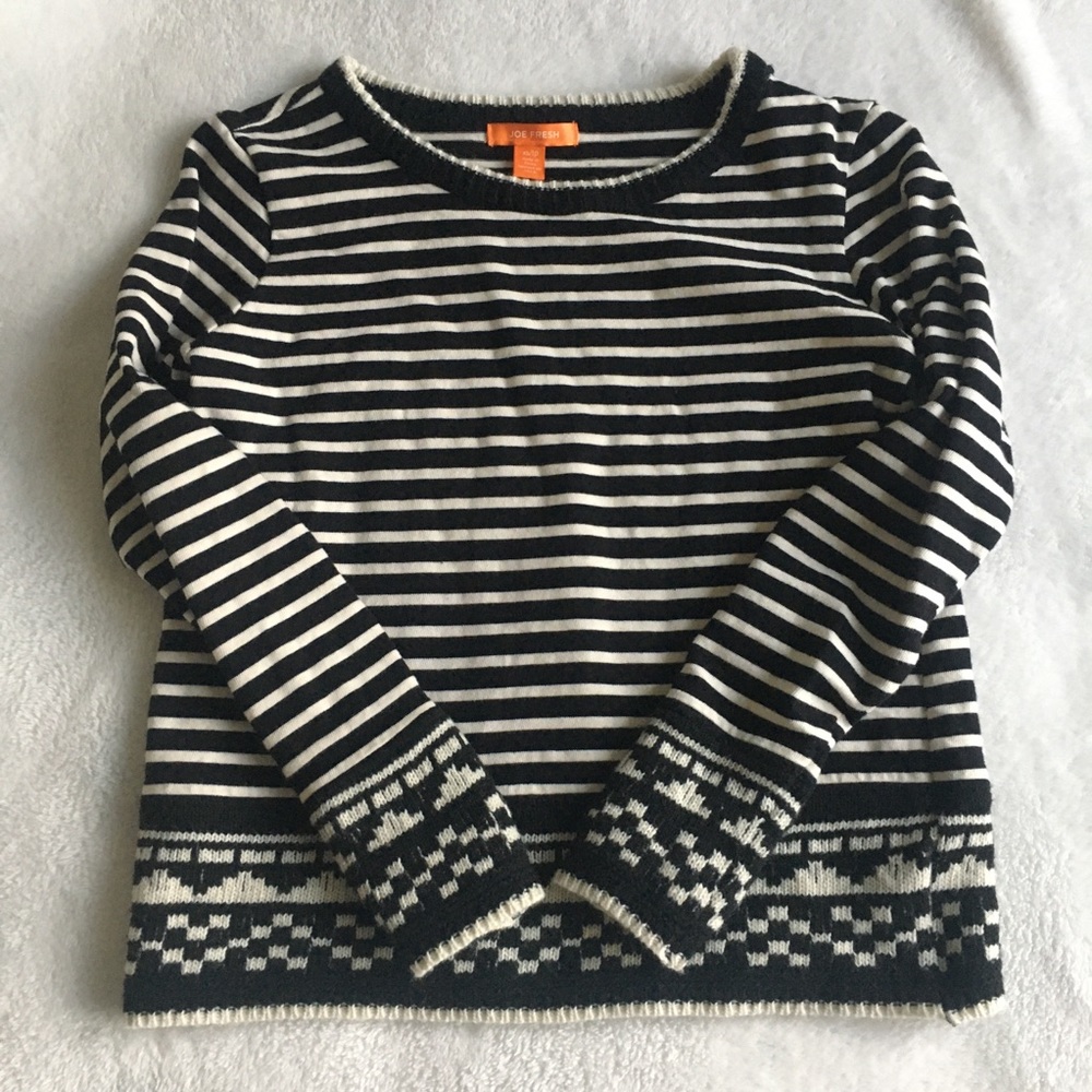 Joe Fresh Striped Wool Trim Sweater XS